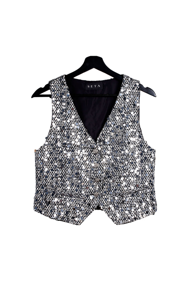 SILVER TWILL VEST