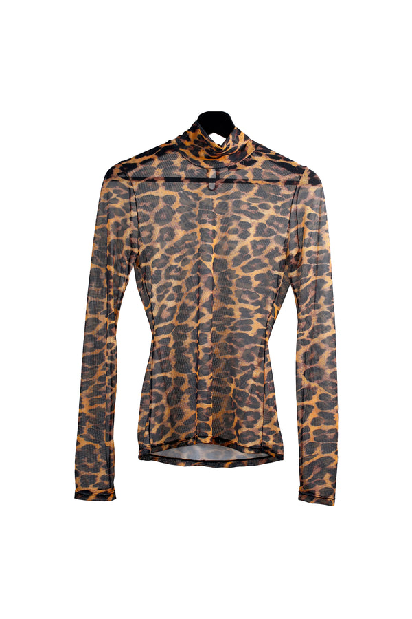 LEOPARD MESH SWEATER