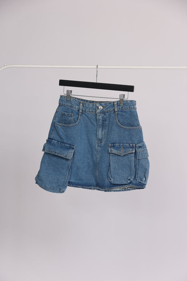 DENIM CARGO SKIRT