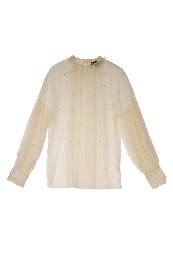 PEARL TULLE BLOUSE
