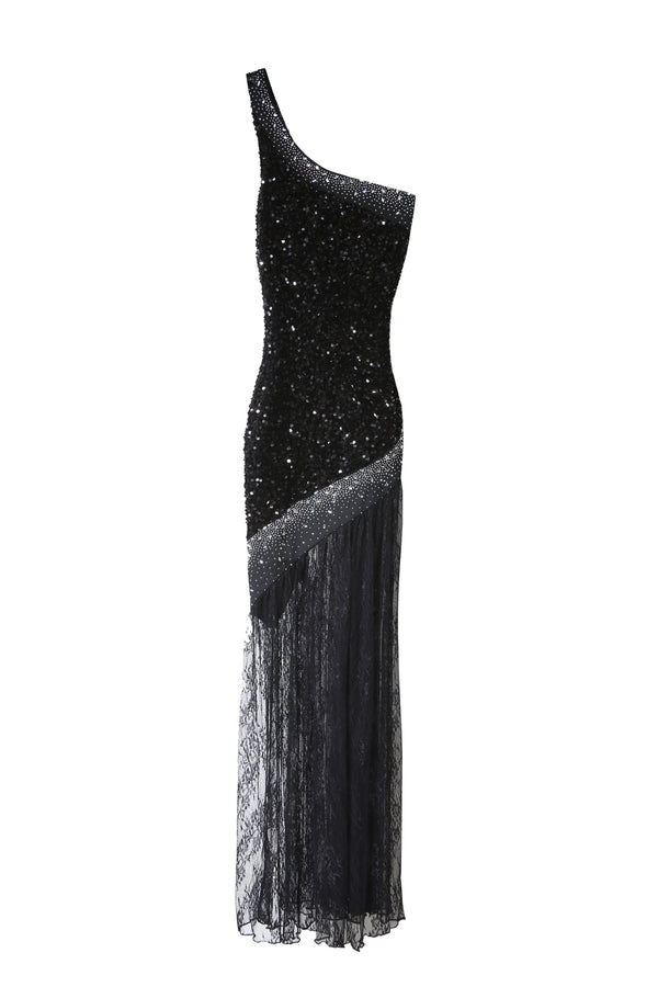 SEQUINED LACE DRESS