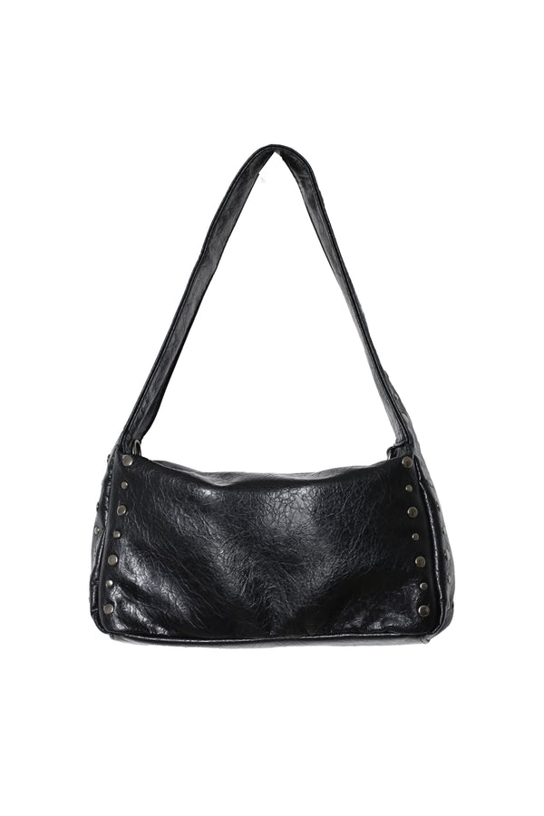 STUD LEATHER BAG, BLACK