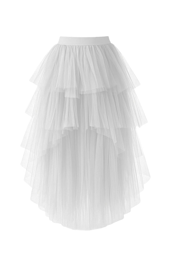 TULLE GLIMMER SKIRT, WHITE